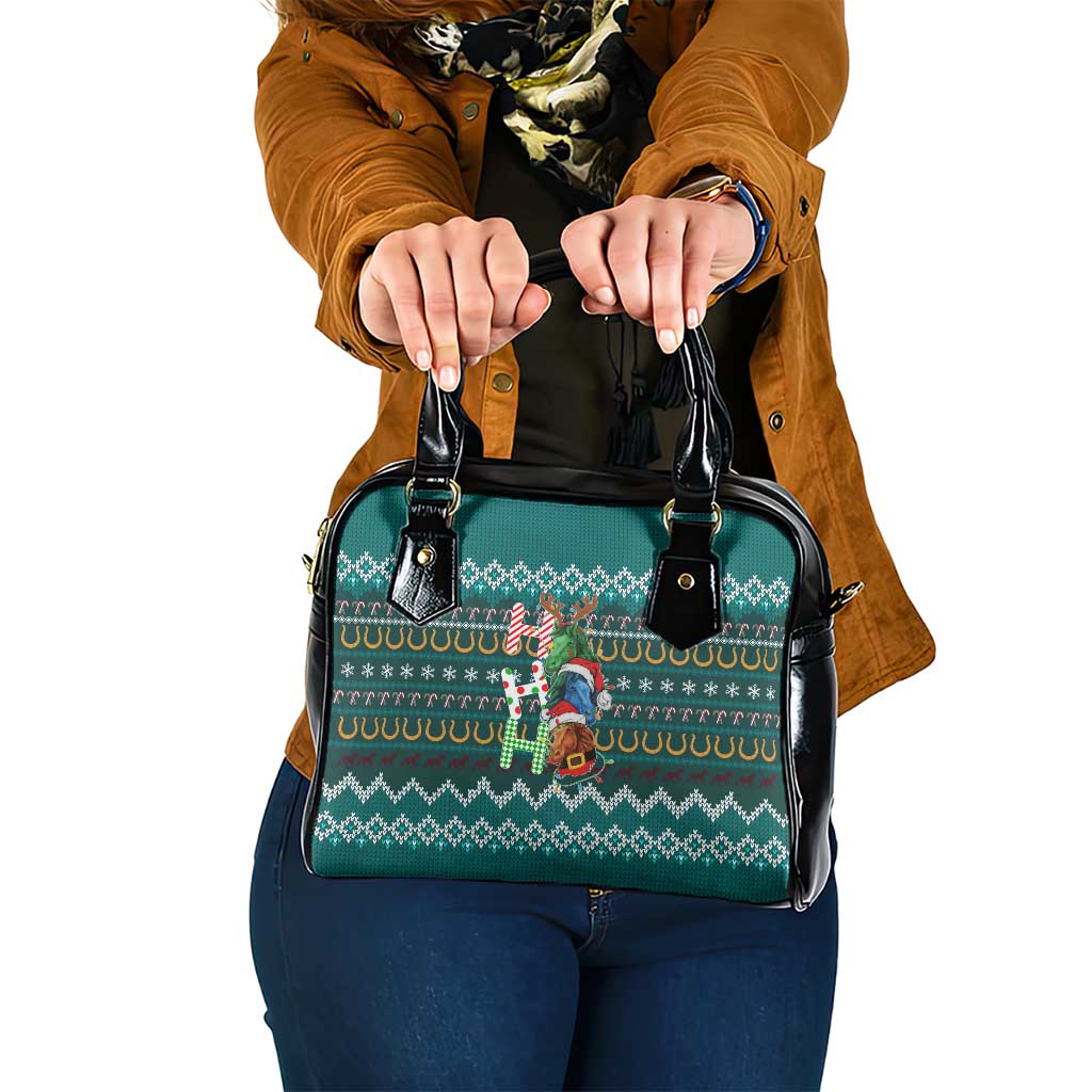 Horse Ho Ho Ho Christmas Design Shoulder Handbag Funny Xmas Holiday Patterns - Wonder Print Shop