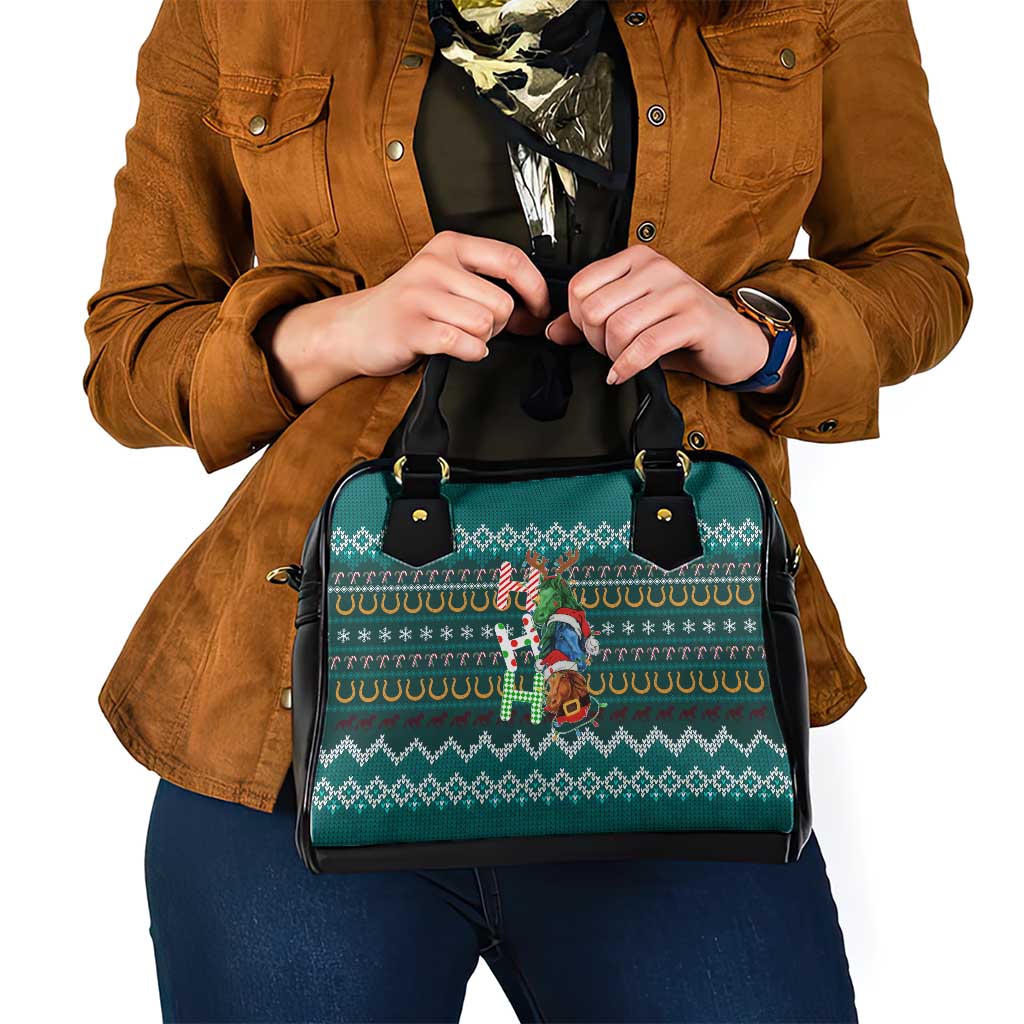 Horse Ho Ho Ho Christmas Design Shoulder Handbag Funny Xmas Holiday Patterns - Wonder Print Shop