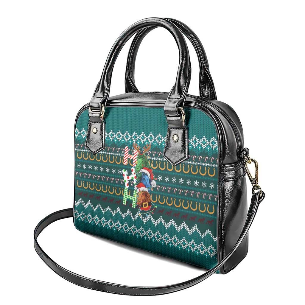 Horse Ho Ho Ho Christmas Design Shoulder Handbag Funny Xmas Holiday Patterns - Wonder Print Shop