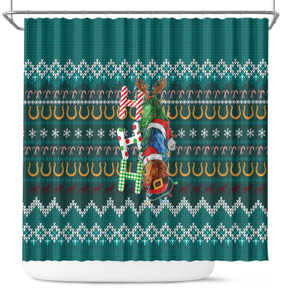 Horse Ho Ho Ho Christmas Design Shower Curtain Funny Xmas Holiday Patterns - Wonder Print Shop