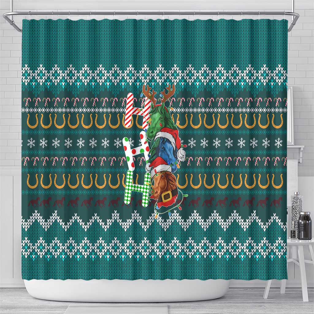 Horse Ho Ho Ho Christmas Design Shower Curtain Funny Xmas Holiday Patterns - Wonder Print Shop