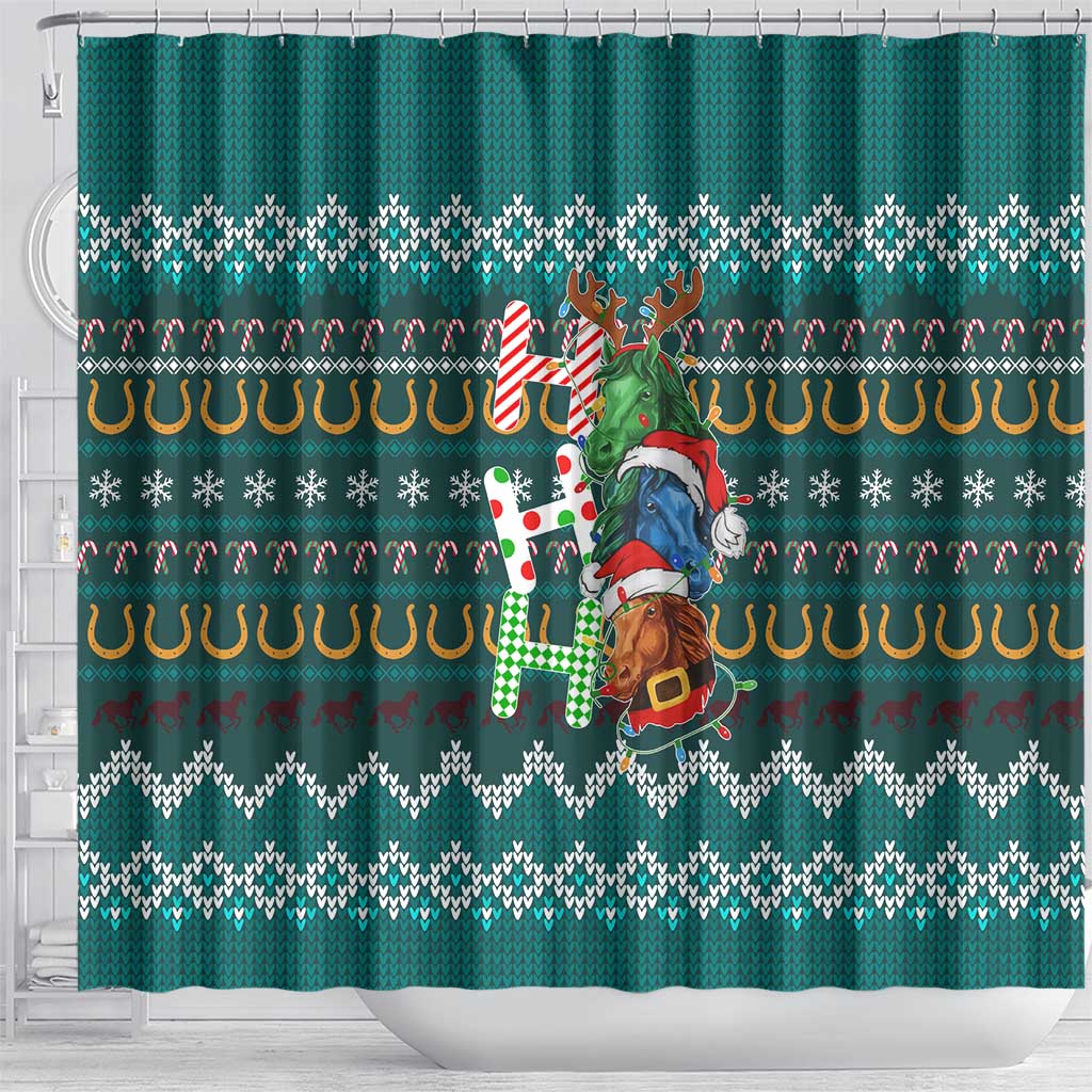 Horse Ho Ho Ho Christmas Design Shower Curtain Funny Xmas Holiday Patterns - Wonder Print Shop