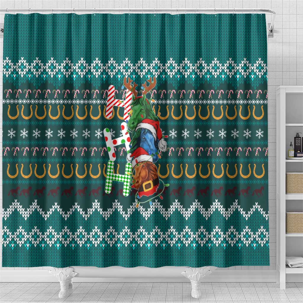 Horse Ho Ho Ho Christmas Design Shower Curtain Funny Xmas Holiday Patterns - Wonder Print Shop