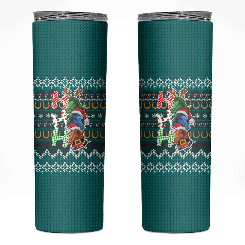 Horse Ho Ho Ho Christmas Design Skinny Tumbler Funny Xmas Holiday Patterns - Wonder Print Shop