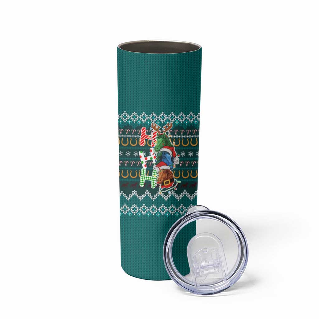 Horse Ho Ho Ho Christmas Design Skinny Tumbler Funny Xmas Holiday Patterns - Wonder Print Shop