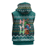 Horse Ho Ho Ho Christmas Design Sleeveless Hoodie Funny Xmas Holiday Patterns - Wonder Print Shop