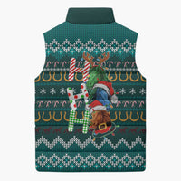 Horse Ho Ho Ho Christmas Design Sleeveless Puffer Jacket Funny Xmas Holiday Patterns - Wonder Print Shop
