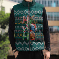 Horse Ho Ho Ho Christmas Design Sleeveless Puffer Jacket Funny Xmas Holiday Patterns - Wonder Print Shop