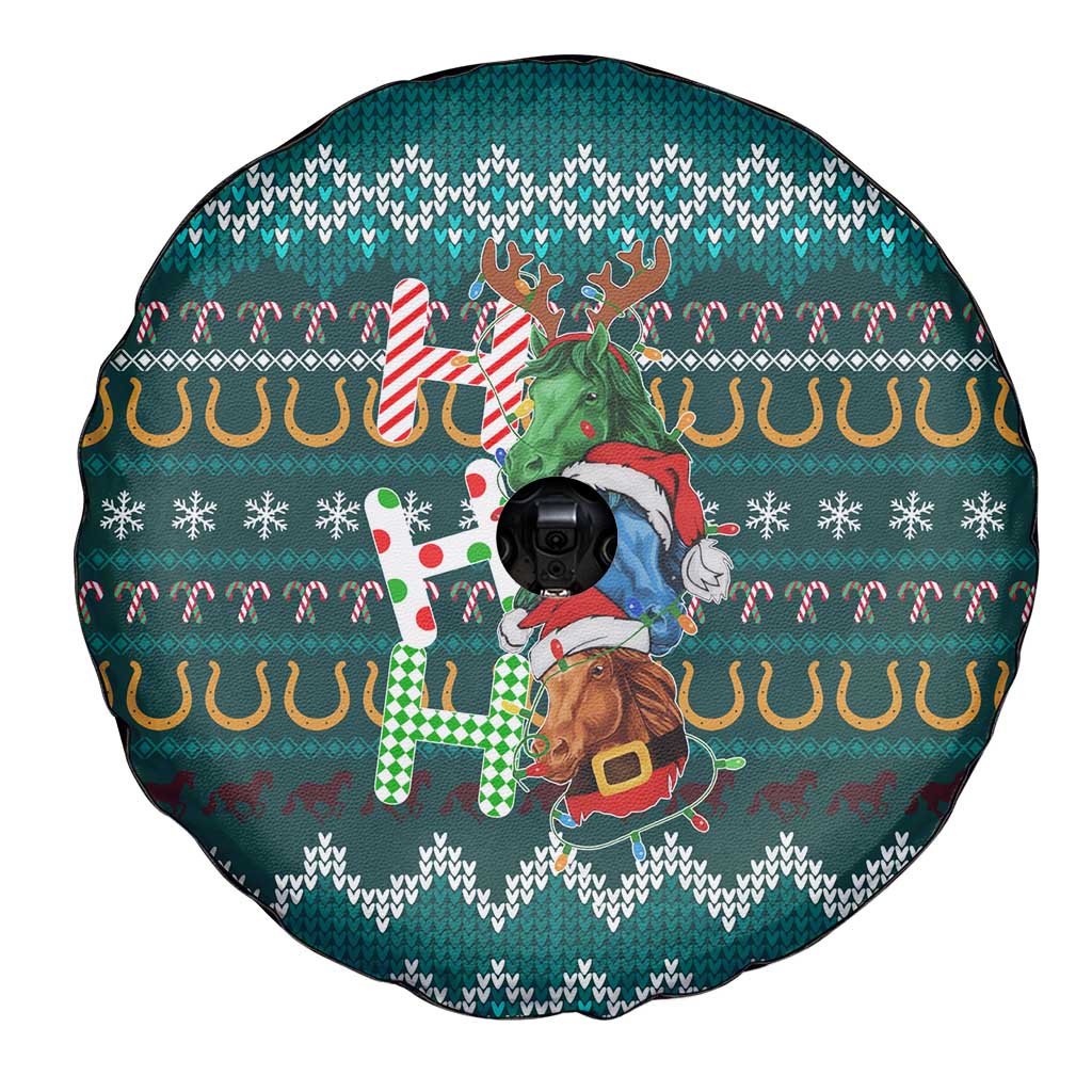 Horse Ho Ho Ho Christmas Design Spare Tire Cover Funny Xmas Holiday Patterns - Wonder Print Shop