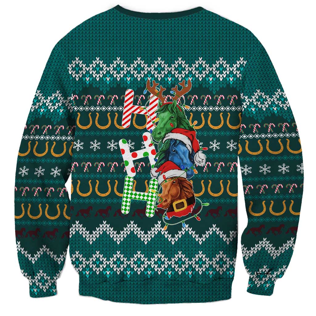 Horse Ho Ho Ho Christmas Design Sweatshirt Funny Xmas Holiday Patterns - Wonder Print Shop