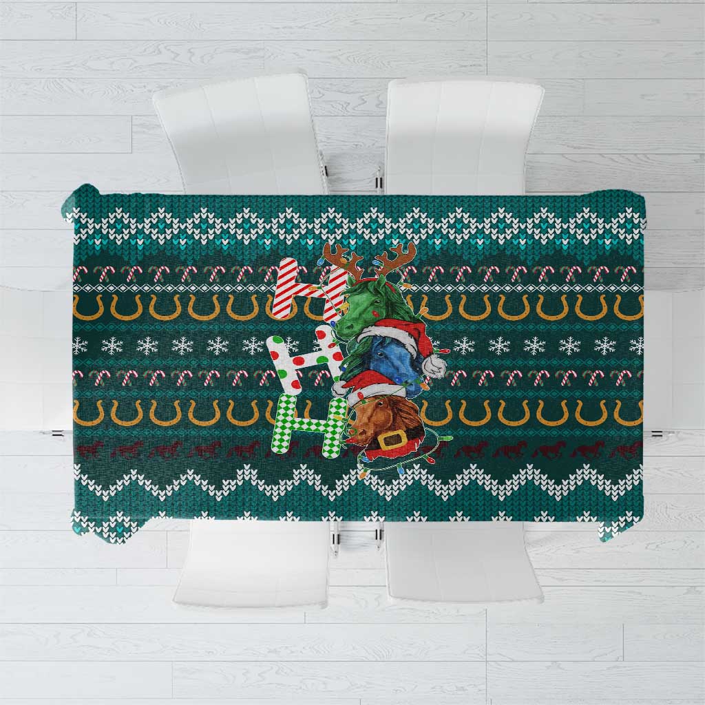 Horse Ho Ho Ho Christmas Design Tablecloth Funny Xmas Holiday Patterns - Wonder Print Shop