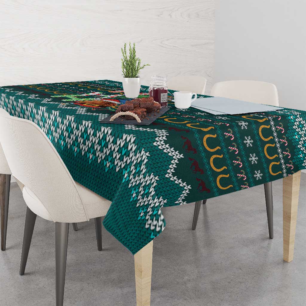 Horse Ho Ho Ho Christmas Design Tablecloth Funny Xmas Holiday Patterns - Wonder Print Shop