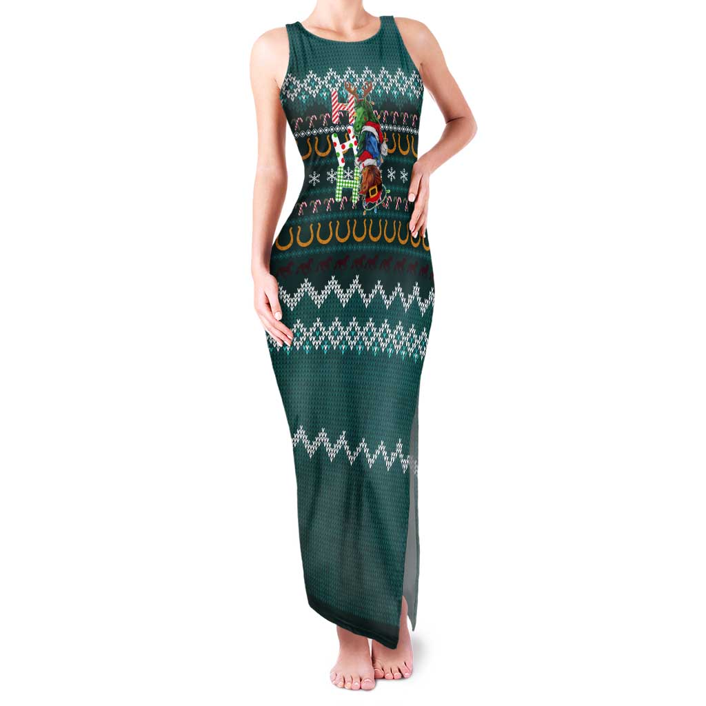 Horse Ho Ho Ho Christmas Design Tank Maxi Dress Funny Xmas Holiday Patterns - Wonder Print Shop