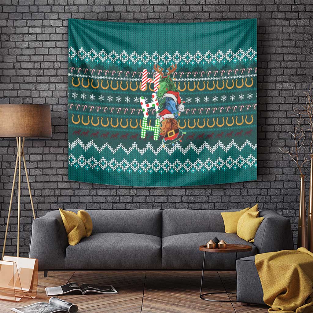 Horse Ho Ho Ho Christmas Design Tapestry Funny Xmas Holiday Patterns - Wonder Print Shop
