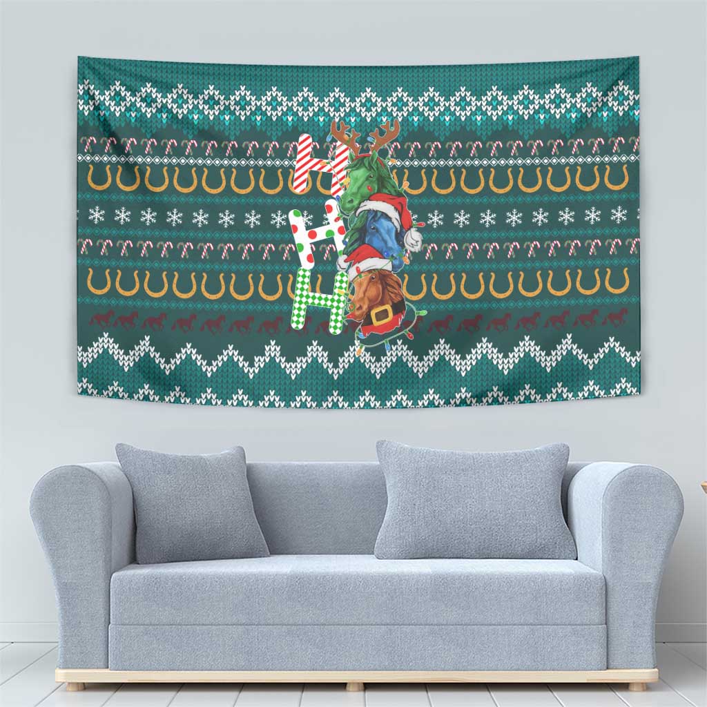 Horse Ho Ho Ho Christmas Design Tapestry Funny Xmas Holiday Patterns - Wonder Print Shop