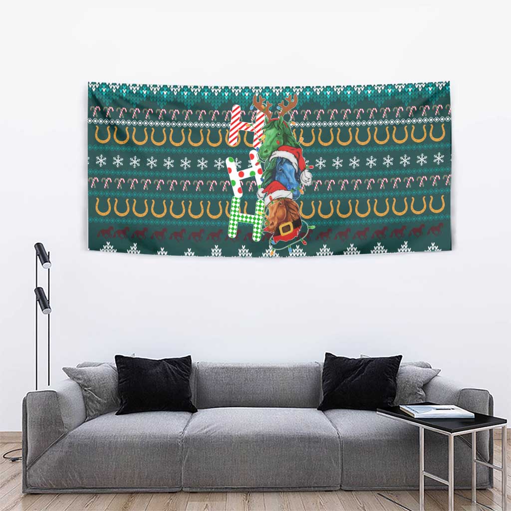 Horse Ho Ho Ho Christmas Design Tapestry Funny Xmas Holiday Patterns - Wonder Print Shop