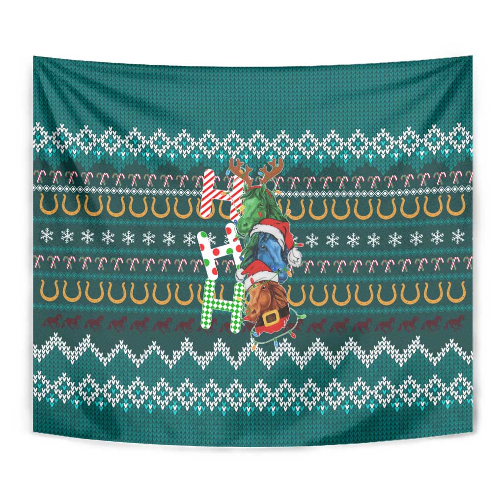 Horse Ho Ho Ho Christmas Design Tapestry Funny Xmas Holiday Patterns - Wonder Print Shop