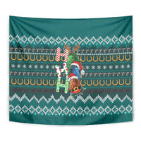 Horse Ho Ho Ho Christmas Design Tapestry Funny Xmas Holiday Patterns - Wonder Print Shop