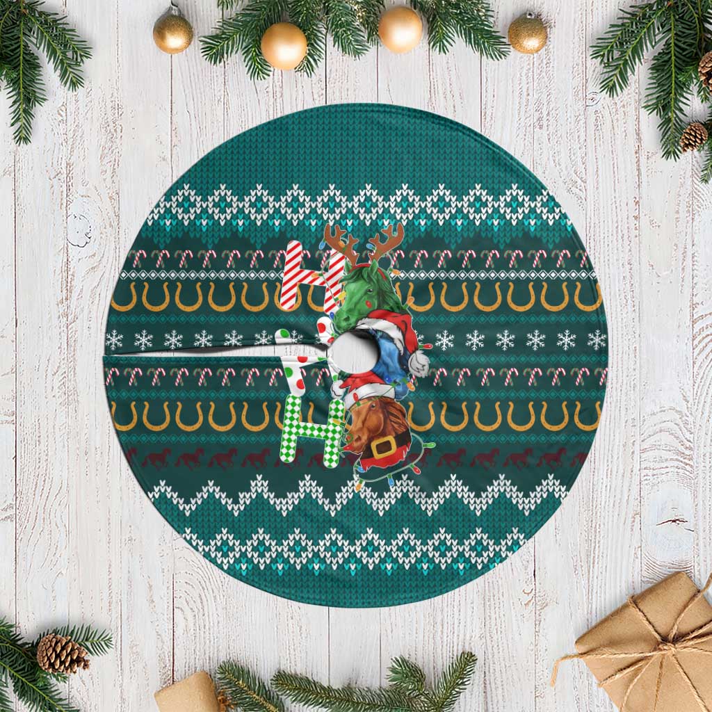 Horse Ho Ho Ho Christmas Design Tree Skirt Funny Xmas Holiday Patterns - Wonder Print Shop