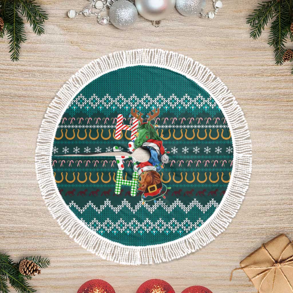 Horse Ho Ho Ho Christmas Design Tree Skirt Funny Xmas Holiday Patterns - Wonder Print Shop