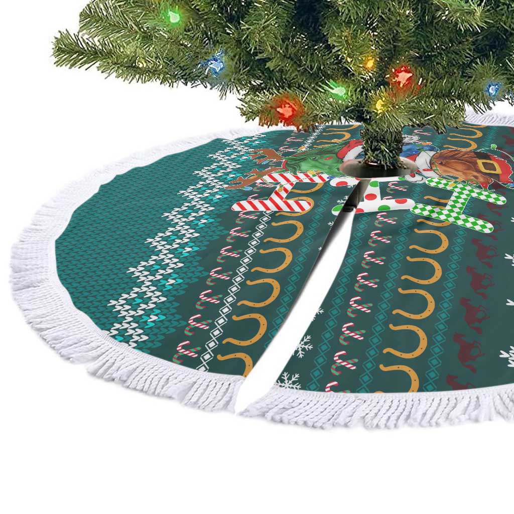 Horse Ho Ho Ho Christmas Design Tree Skirt Funny Xmas Holiday Patterns - Wonder Print Shop