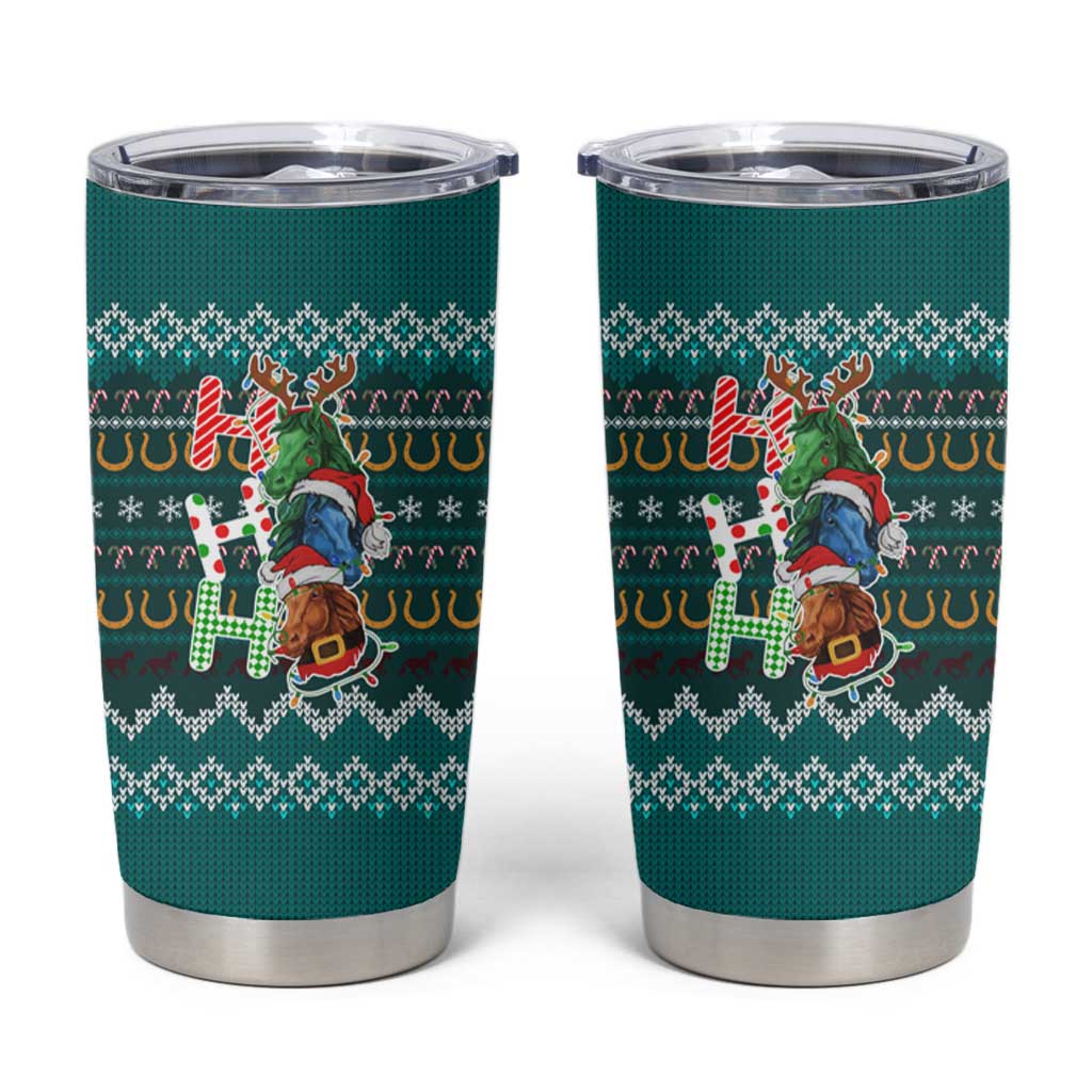 Horse Ho Ho Ho Christmas Design Tumbler Cup Funny Xmas Holiday Patterns - Wonder Print Shop