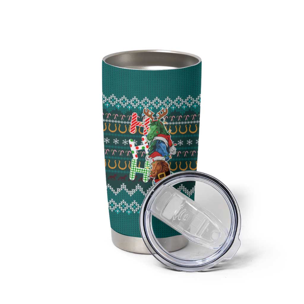 Horse Ho Ho Ho Christmas Design Tumbler Cup Funny Xmas Holiday Patterns - Wonder Print Shop