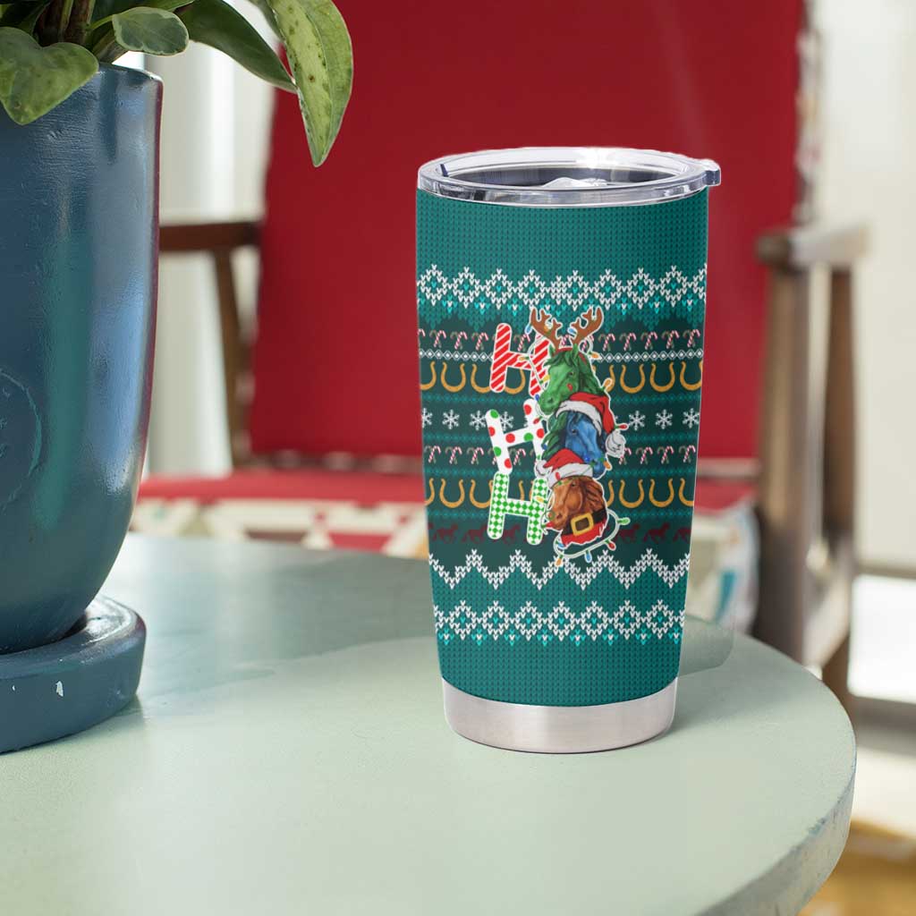 Horse Ho Ho Ho Christmas Design Tumbler Cup Funny Xmas Holiday Patterns - Wonder Print Shop