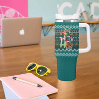 Horse Ho Ho Ho Christmas Design Tumbler With Handle Funny Xmas Holiday Patterns - Wonder Print Shop