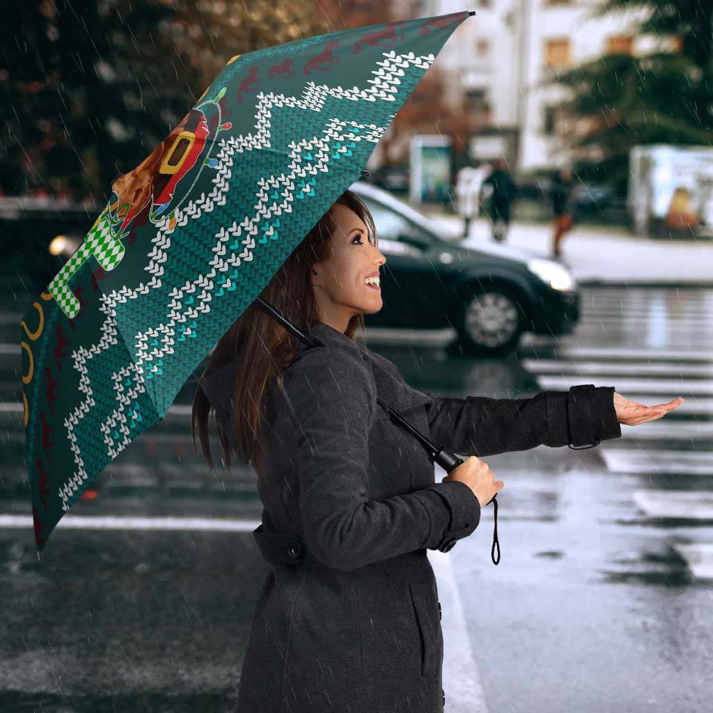 Horse Ho Ho Ho Christmas Design Umbrella Funny Xmas Holiday Patterns - Wonder Print Shop
