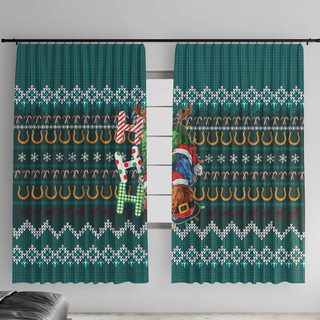 Horse Ho Ho Ho Christmas Design Window Curtain Funny Xmas Holiday Patterns - Wonder Print Shop