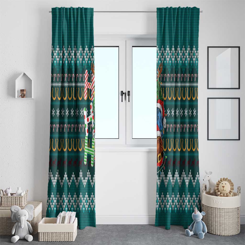 Horse Ho Ho Ho Christmas Design Window Curtain Funny Xmas Holiday Patterns - Wonder Print Shop
