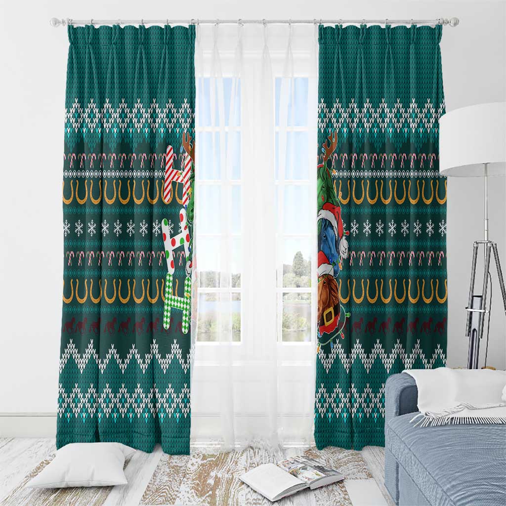 Horse Ho Ho Ho Christmas Design Window Curtain Funny Xmas Holiday Patterns - Wonder Print Shop