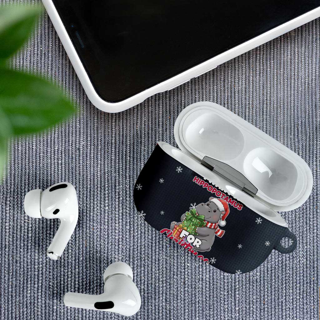 I Want A Hippopotamus Christmas Design AirPods Case Xmas Holiday Patterns - Wonder Print Shop