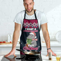 I Want A Hippopotamus Christmas Design Apron Xmas Holiday Patterns - Wonder Print Shop