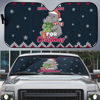 I Want A Hippopotamus Christmas Design Auto Sun Shade Xmas Holiday Patterns - Wonder Print Shop