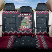 I Want A Hippopotamus Christmas Design Back Car Seat Cover Xmas Holiday Patterns - Wonder Print Shop
