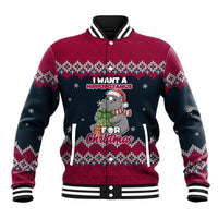 I Want A Hippopotamus Christmas Design Baseball Jacket Xmas Holiday Patterns - Wonder Print Shop