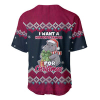 I Want A Hippopotamus Christmas Design Baseball Jersey Xmas Holiday Patterns - Wonder Print Shop
