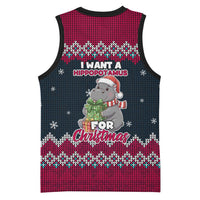 I Want A Hippopotamus Christmas Design Basketball Jersey Xmas Holiday Patterns - Wonder Print Shop