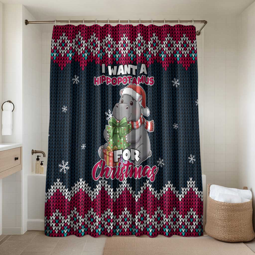 I Want A Hippopotamus Christmas Design Bathroom Set Xmas Holiday Patterns - Wonder Print Shop