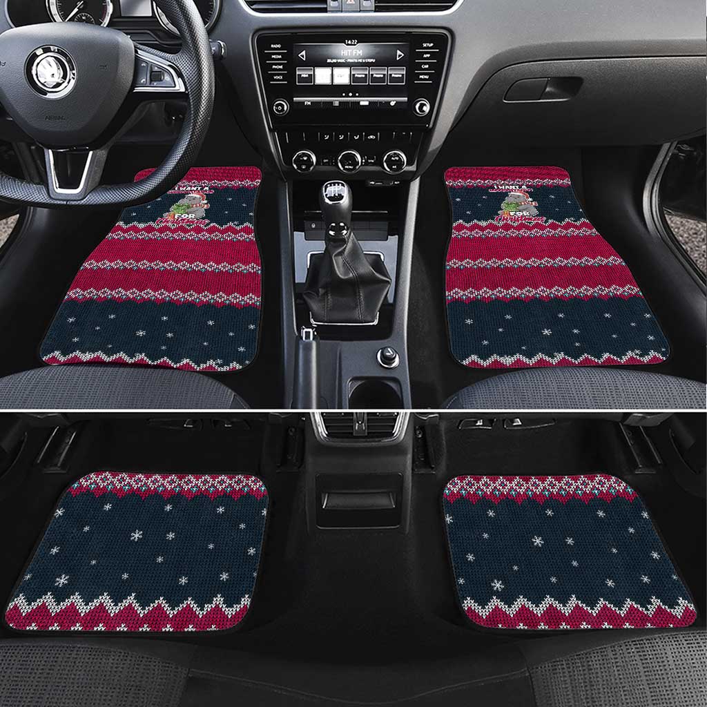 I Want A Hippopotamus Christmas Design Car Mats Xmas Holiday Patterns - Wonder Print Shop