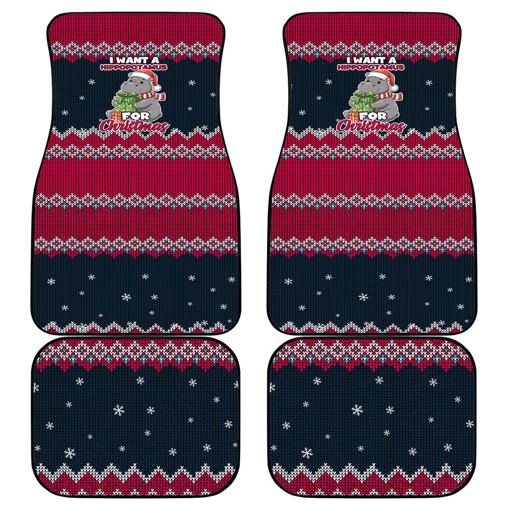 I Want A Hippopotamus Christmas Design Car Mats Xmas Holiday Patterns - Wonder Print Shop