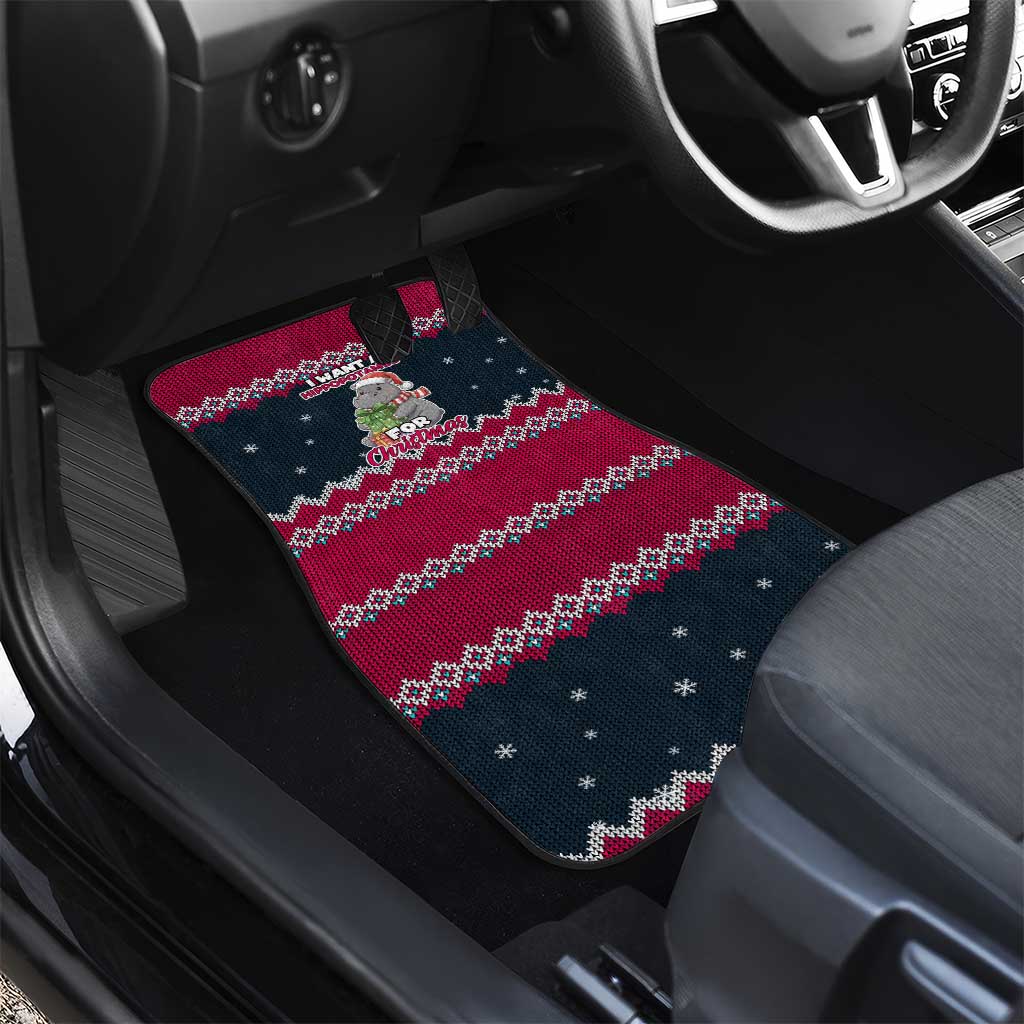 I Want A Hippopotamus Christmas Design Car Mats Xmas Holiday Patterns - Wonder Print Shop