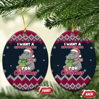 I Want A Hippopotamus Christmas Design Ceramic Ornament Xmas Holiday Patterns - Wonder Print Shop