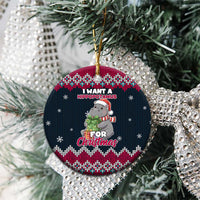 I Want A Hippopotamus Christmas Design Ceramic Ornament Xmas Holiday Patterns - Wonder Print Shop