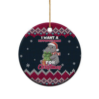 I Want A Hippopotamus Christmas Design Ceramic Ornament Xmas Holiday Patterns - Wonder Print Shop
