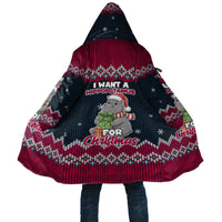 I Want A Hippopotamus Christmas Design Cloak Xmas Holiday Patterns - Wonder Print Shop