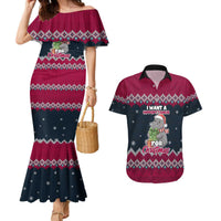 I Want A Hippopotamus Christmas Design Couples Matching Mermaid Dress and Hawaiian Shirt Xmas Holiday Patterns - Wonder Print Shop