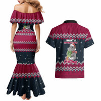 I Want A Hippopotamus Christmas Design Couples Matching Mermaid Dress and Hawaiian Shirt Xmas Holiday Patterns - Wonder Print Shop